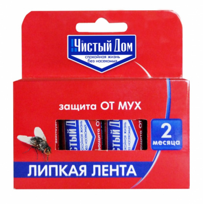 Чистый Дом липкая лента от мух (упак 4шт) (1/40)